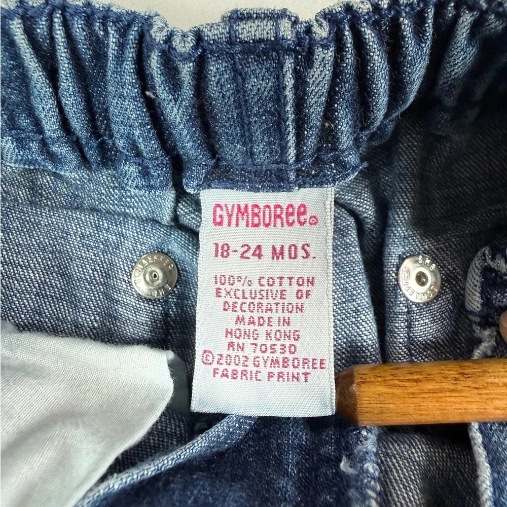 VINTAGE GYMBOREE Girls 2003 Floral Embroidered Denim‎ Jeans 18-24 M Cottagecore